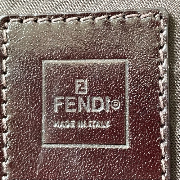 Fendi off white canvas brown leather small rectangular backpack - Picture 14 of 14